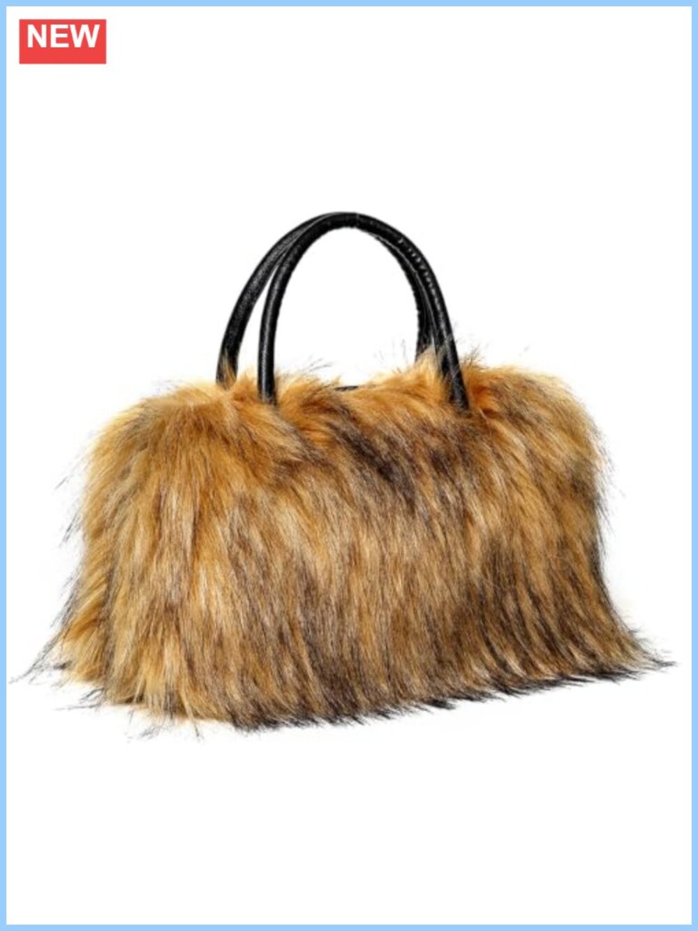 Faux Fur Tote Bag for Women Fuzzy Shoulder Handbag Furry Purse
